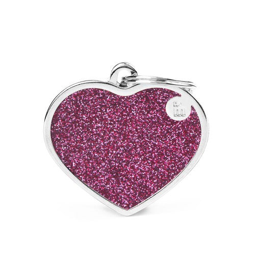 MY FAMILY Medaglietta Shine Cuore Grande Glitter