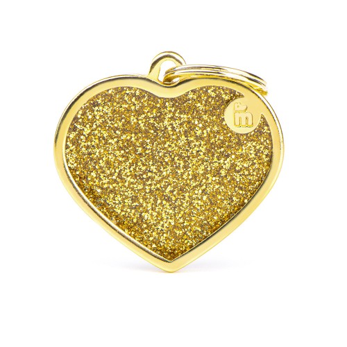 MY FAMILY Medaglietta Shine Cuore Grande Glitter