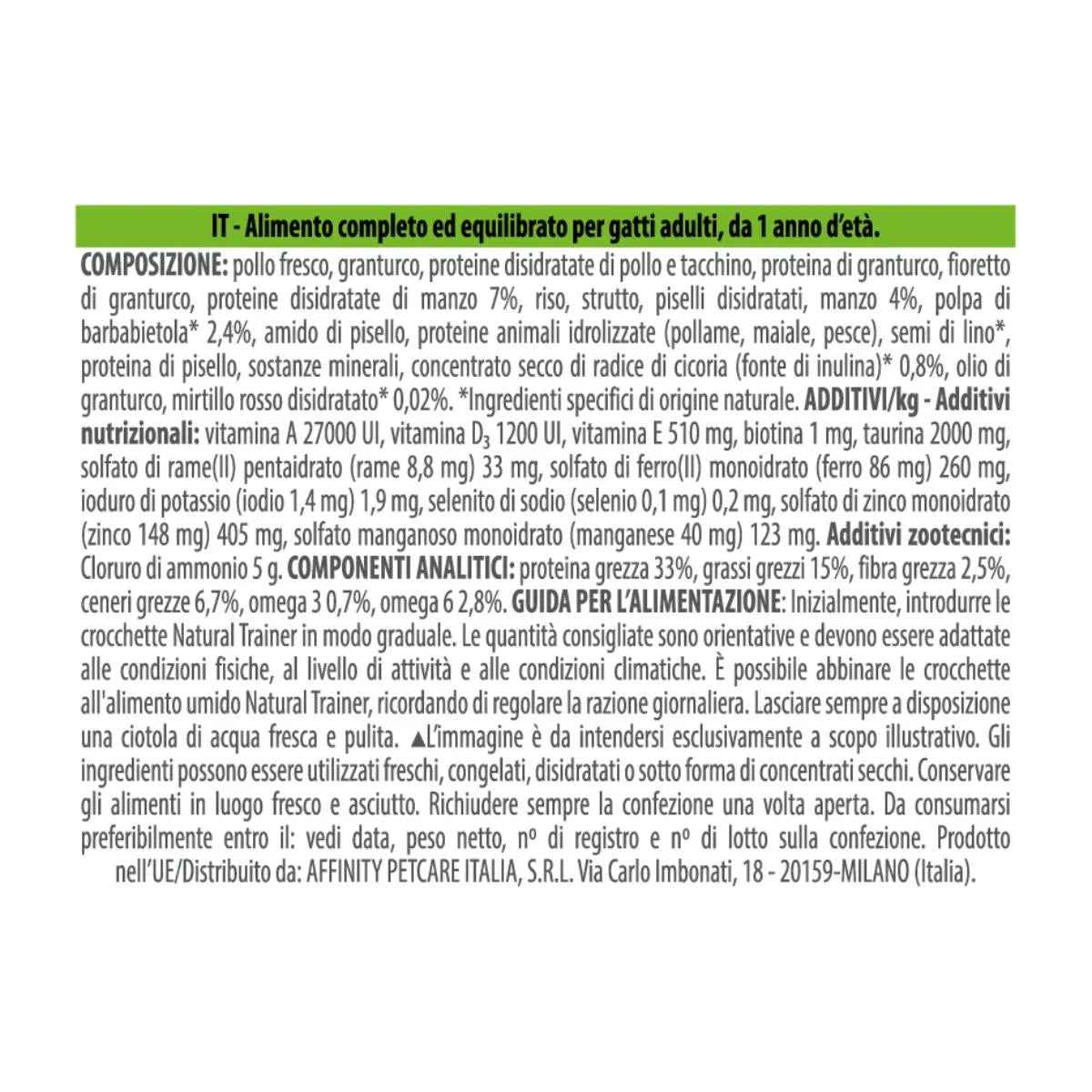 Natural Trainer Gatto Adult Manzo 1,5kg