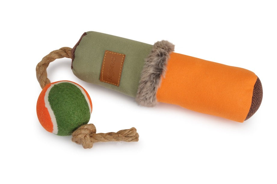 Gioco per cani - Bastone e palla da tennis in canvas con squeaker