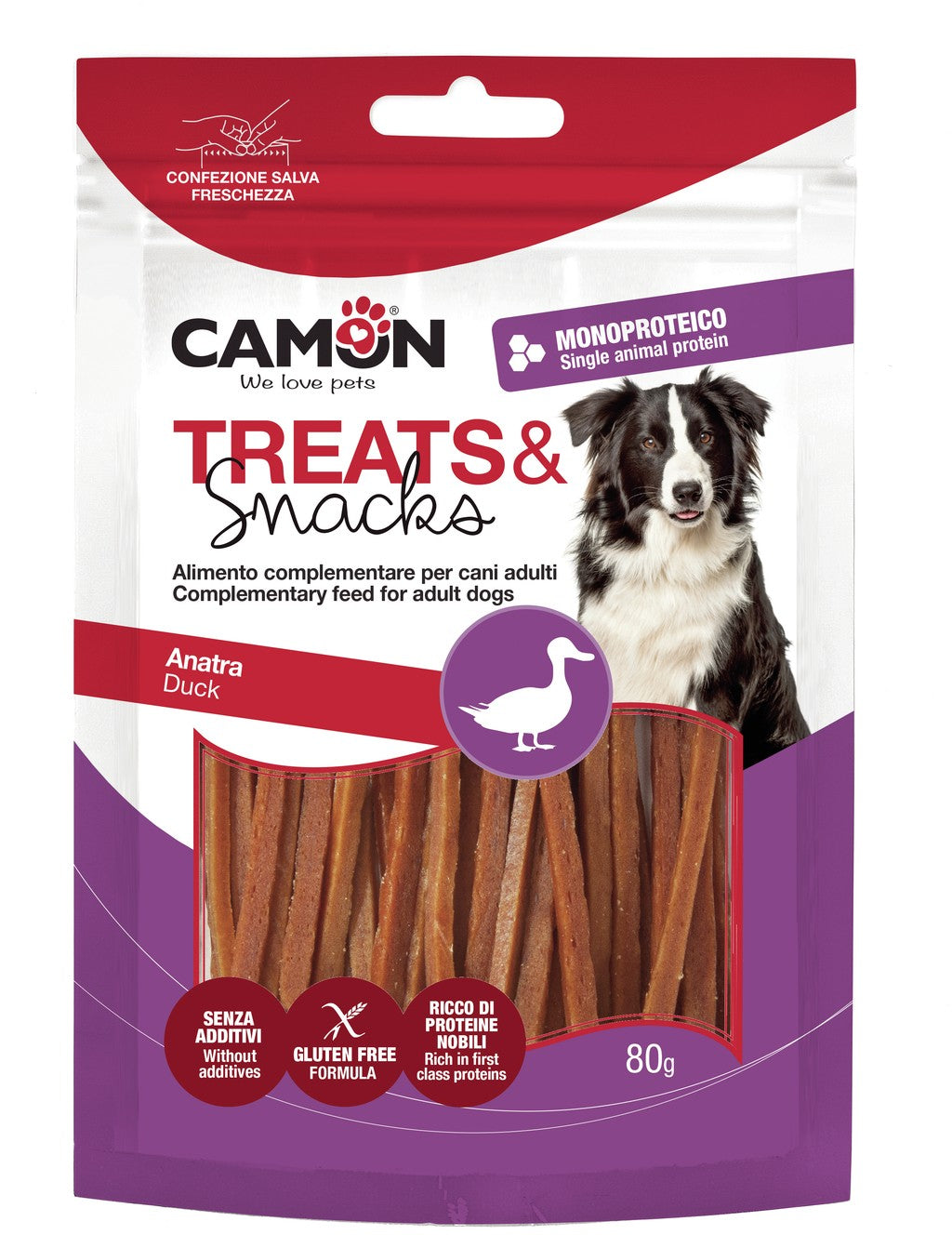 Strips di anatra Camon per cani