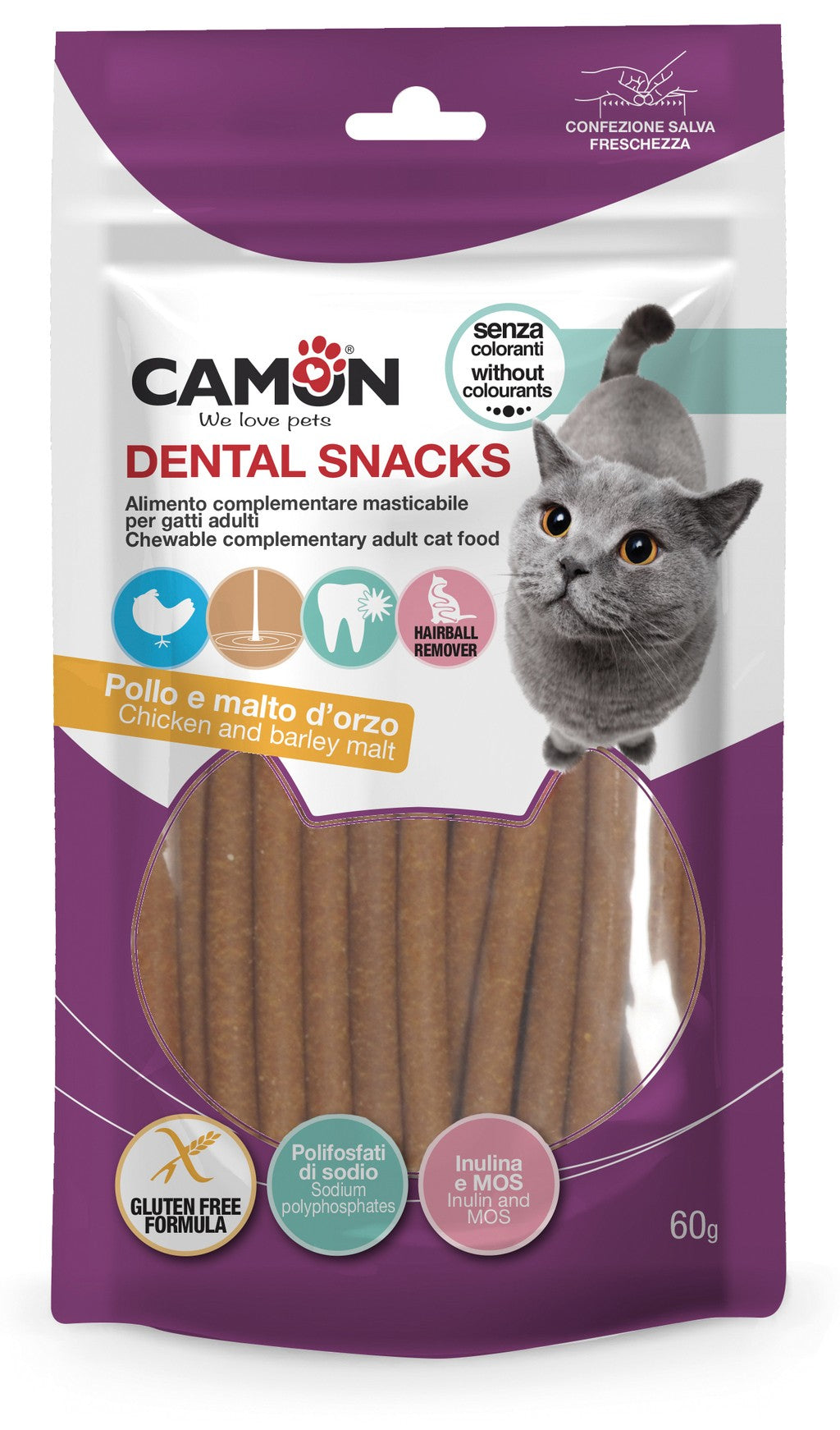 Bastoncini di pollo al gusto di malto per gatti