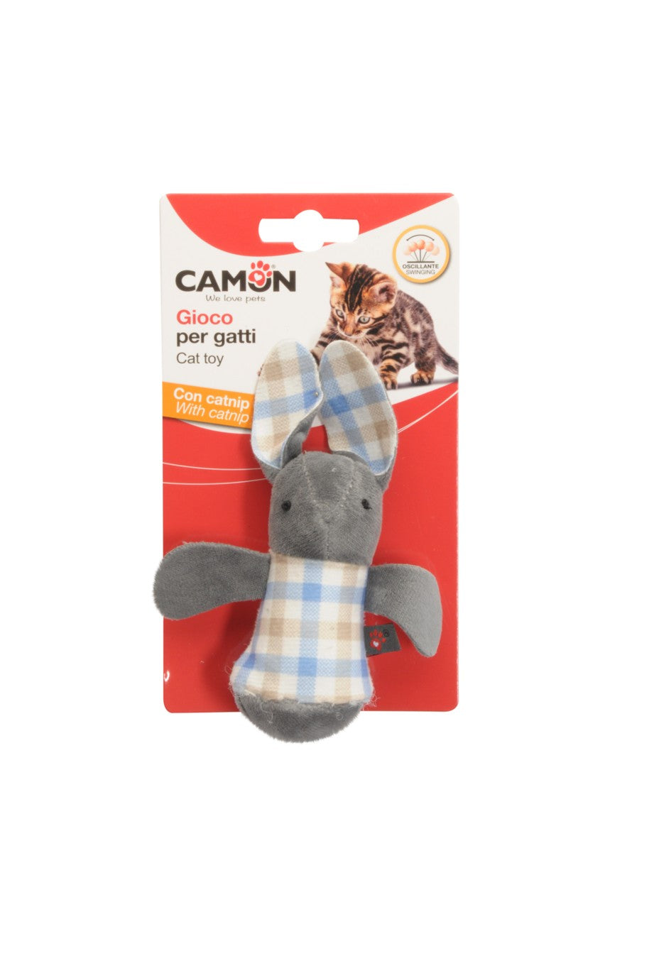 Gioco per gatti - topino oscillante con catnip