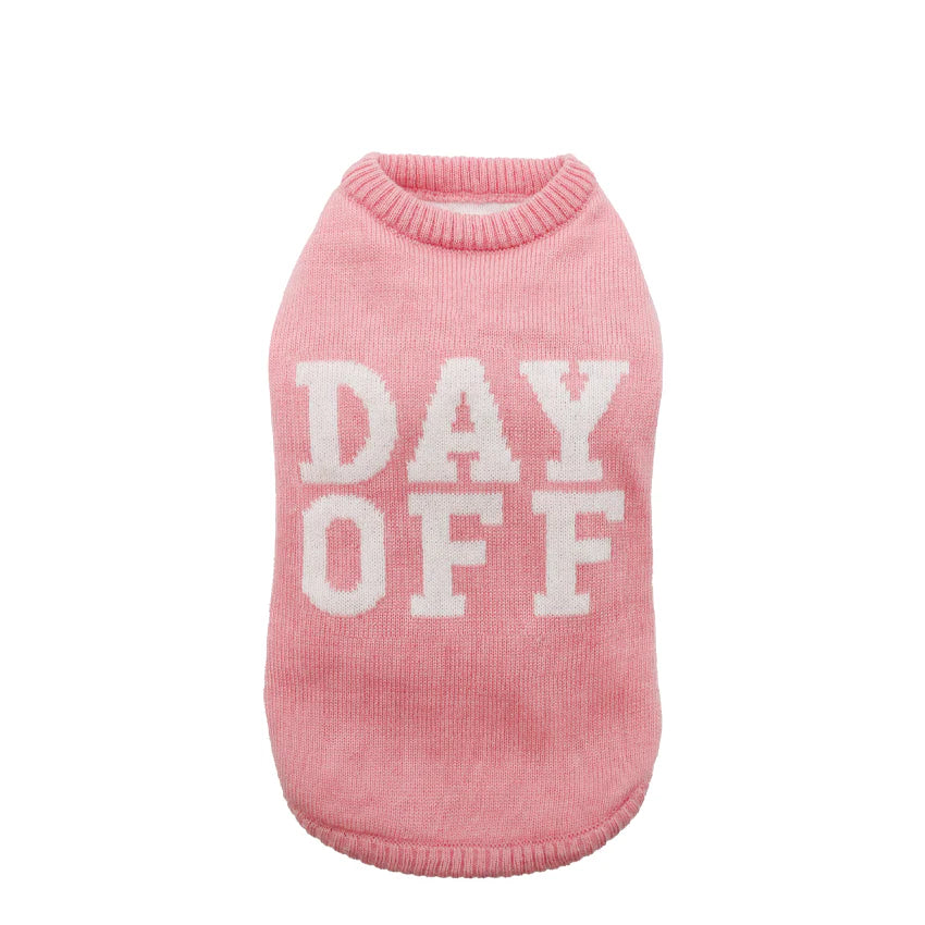 MAGLIONCINO ROSA CON SCRITTA BIANCA DAY OFF