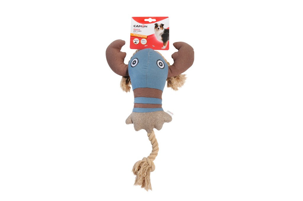 Gioco per cani - granchio e squalo fruscianti in corda con squeaker