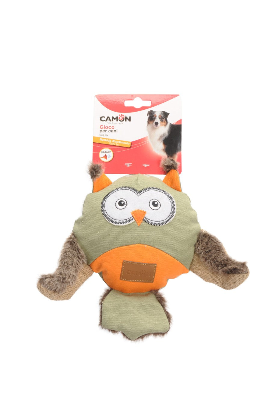 Gioco per cani - Gufo in canvas con squeaker