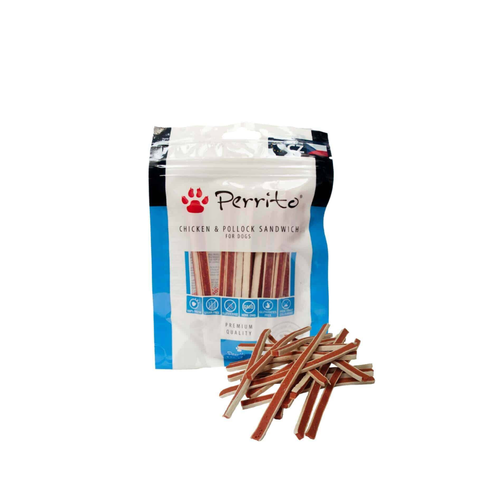 Perrito Sandwich Snack di Pollo e Pollock - 100g LEOPET