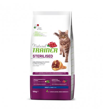 Natural Trainer Cat Adult Sterilised Prosciutto Crudo 1,5 kg di Natural Trainer