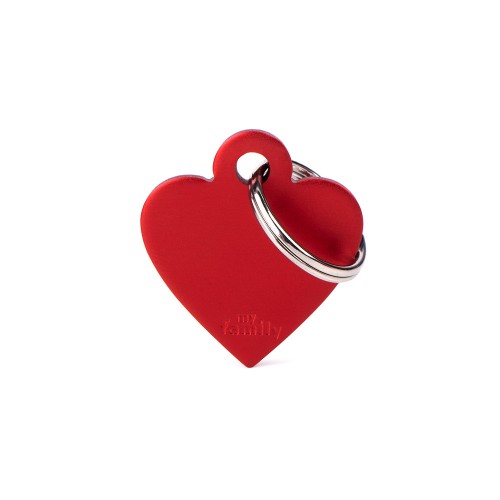 MY FAMILY Medaglietta Hushtag Cuore Rosa in Alluminio con Gomma