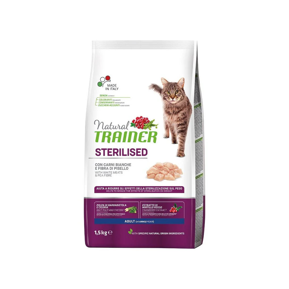 Natural Trainer Sterilised Carni Bianche 1,5 kg Gatto