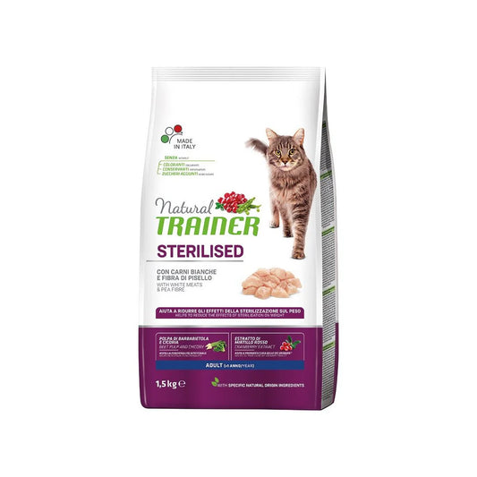 Natural Trainer Sterilised Carni Bianche 1,5 kg Gatto