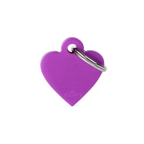 MY FAMILY Medaglietta Hushtag Cuore Rosa in Alluminio con Gomma