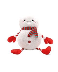 PUPAZZO DI NATALE PER CANI DI 38CM, BIANCO CON SCIARPA E MANI E PIEDI ROSSI