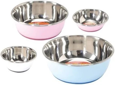 Ciotola in acciaio colorato Con gomma antiscivolo 350 ML - 500ML - 860ML