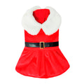 vestito di babbo natale per cani, rosso con colletto bianco e cintura nera