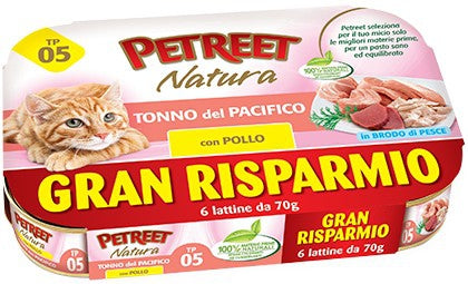 Petreet Natura Cat Maxi Scorta 6x70 gr in brodo
