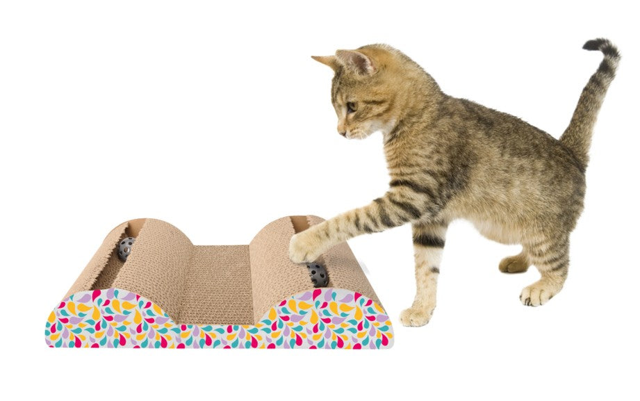 Tiragraffi in cartone con 2 palline